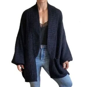 Urban Outfitters navy chunky knit open cardigan sweater size XS